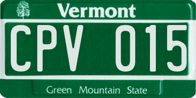 VT license plate CPV015