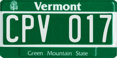 VT license plate CPV017