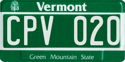 VT license plate CPV020