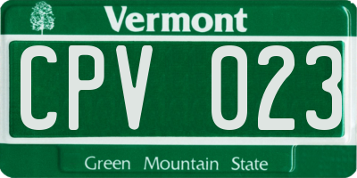 VT license plate CPV023