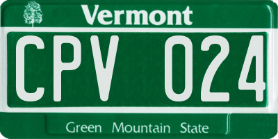 VT license plate CPV024