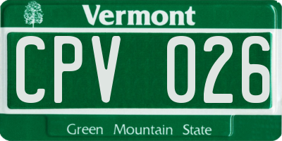 VT license plate CPV026