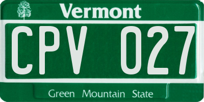 VT license plate CPV027