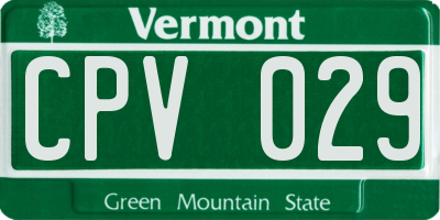 VT license plate CPV029