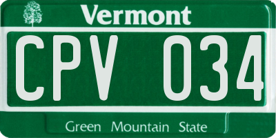 VT license plate CPV034