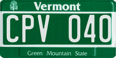 VT license plate CPV040