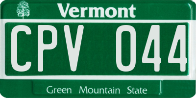 VT license plate CPV044