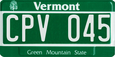 VT license plate CPV045