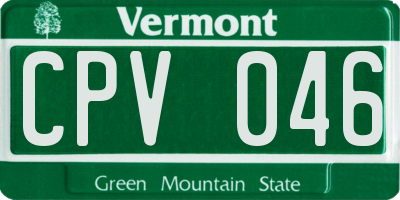 VT license plate CPV046