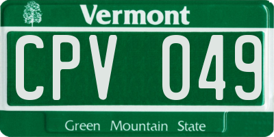 VT license plate CPV049