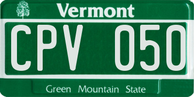 VT license plate CPV050