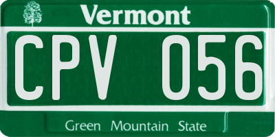 VT license plate CPV056