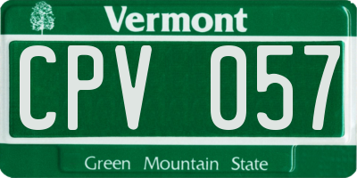VT license plate CPV057