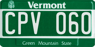 VT license plate CPV060