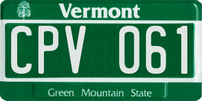 VT license plate CPV061