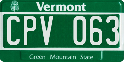 VT license plate CPV063