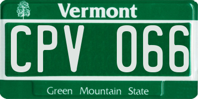 VT license plate CPV066