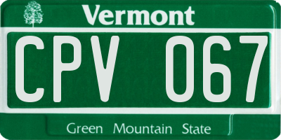 VT license plate CPV067