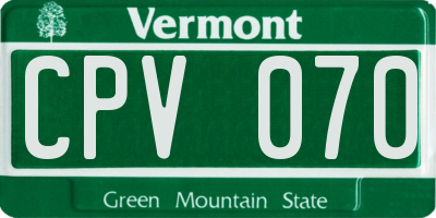 VT license plate CPV070