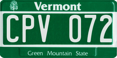 VT license plate CPV072