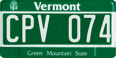 VT license plate CPV074
