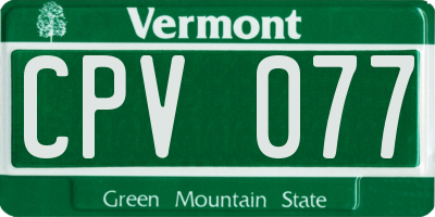 VT license plate CPV077