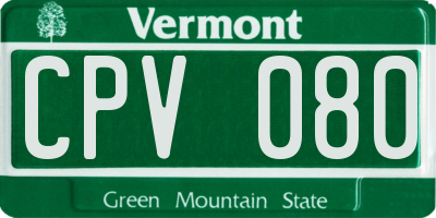 VT license plate CPV080