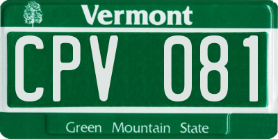 VT license plate CPV081
