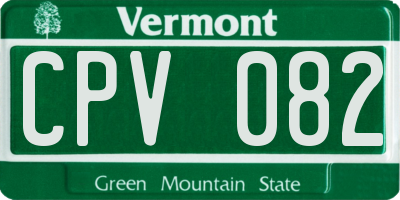 VT license plate CPV082