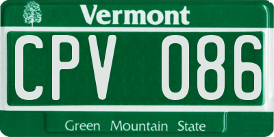 VT license plate CPV086
