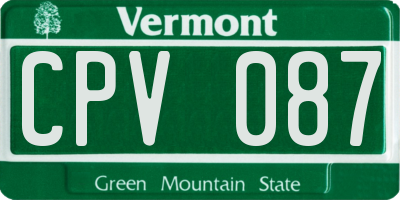 VT license plate CPV087