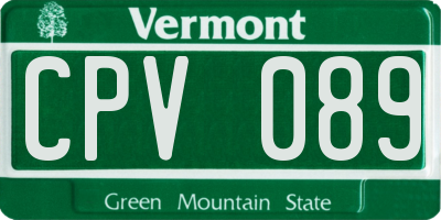VT license plate CPV089