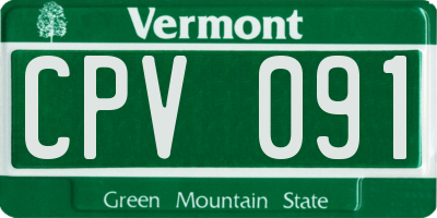 VT license plate CPV091