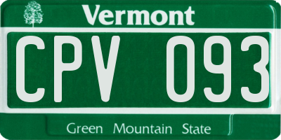 VT license plate CPV093