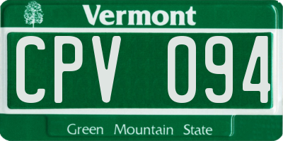 VT license plate CPV094