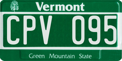 VT license plate CPV095