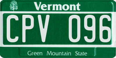 VT license plate CPV096