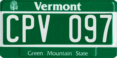 VT license plate CPV097