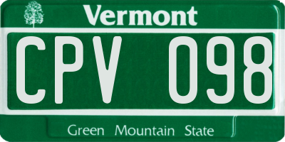 VT license plate CPV098