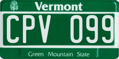 VT license plate CPV099