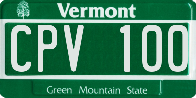 VT license plate CPV100