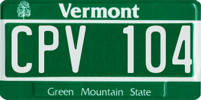 VT license plate CPV104