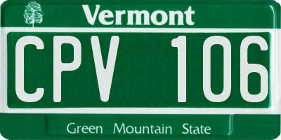VT license plate CPV106