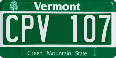 VT license plate CPV107