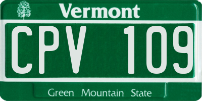 VT license plate CPV109