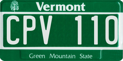 VT license plate CPV110