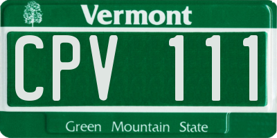 VT license plate CPV111