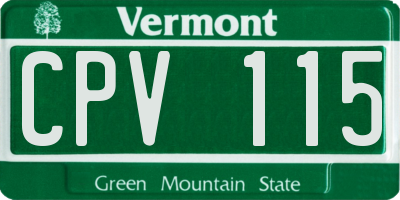 VT license plate CPV115