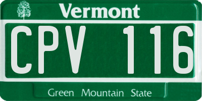 VT license plate CPV116