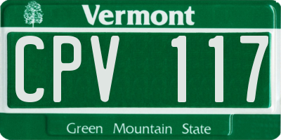 VT license plate CPV117